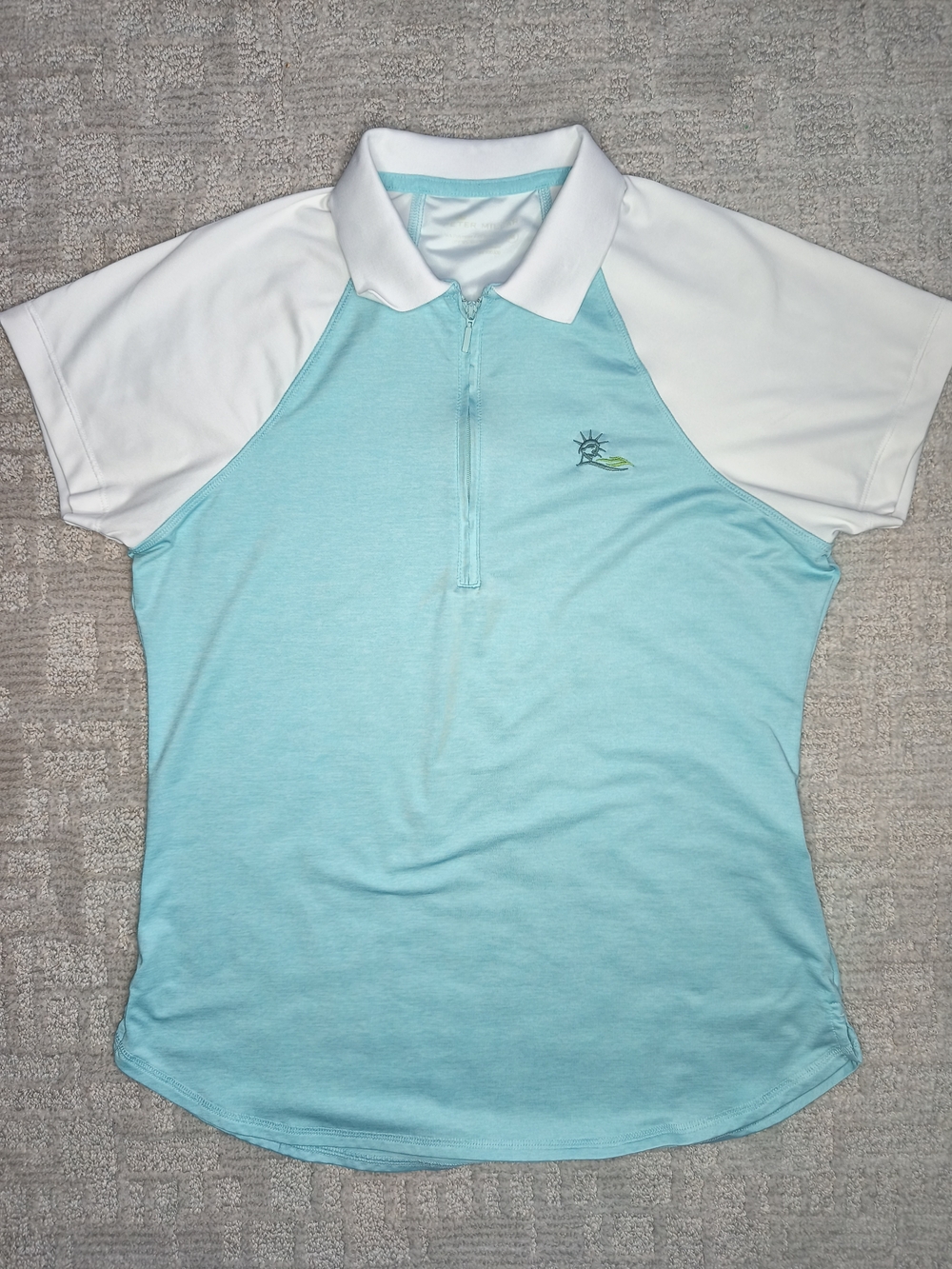 Peter Millar Womens UPF 50+ Golf Polo Liberty National Quarter Zip Mint Size M